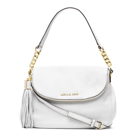 michael kors small purse white|michael kors white shoulder bag.